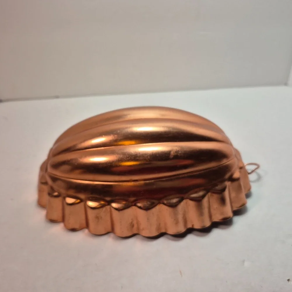 Copper Colored Aluminum Jello/Cake Molds Lot of 4 Grapes Shell Melon 8